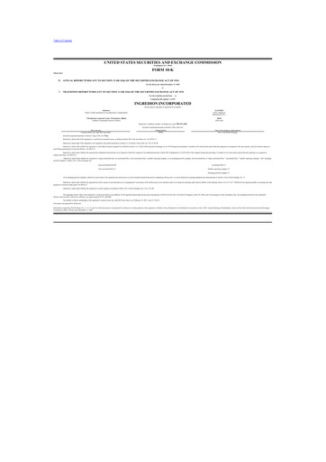 Thumbnail Ingredion 10-K Annual Report 2020