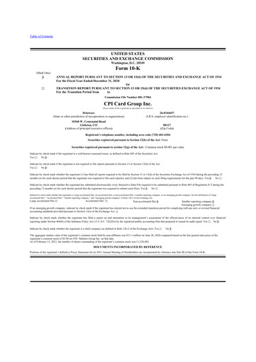 Thumbnail CPI Card Group 10-K Annual Report 2020