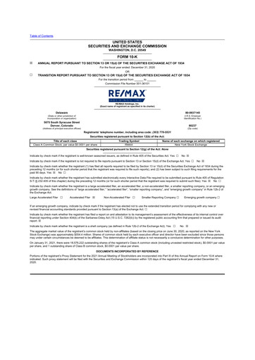 Thumbnail RE/MAX Holdings 10-K Annual Report 2020