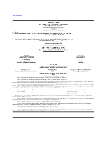 Thumbnail Editas Medicine
 10-K Annual Report 2020
