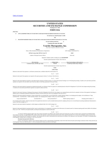 Thumbnail Y-mAbs Therapeutics
 10-K Annual Report 2020