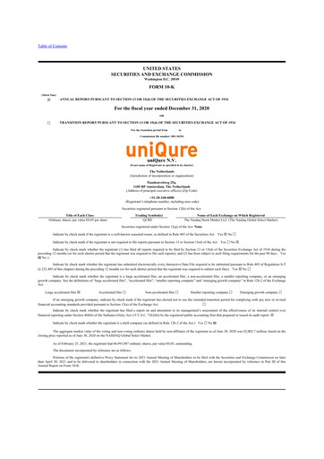 Thumbnail uniQure 10-K Annual Report 2020