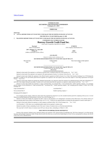 Thumbnail Runway Growth Finance 10-K Annual Report 