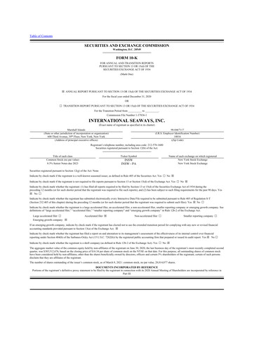 Thumbnail International Seaways 10-K Annual Report 2020