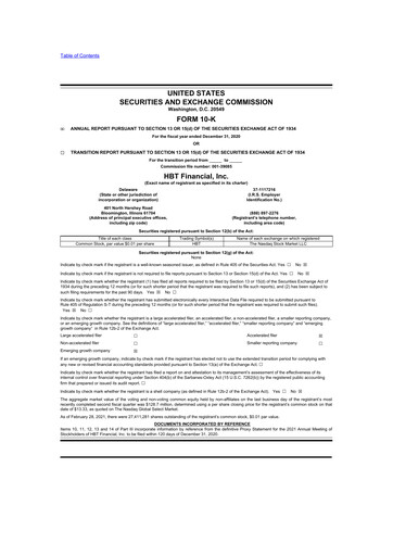 Thumbnail HBT Financial 10-K Annual Report 2020