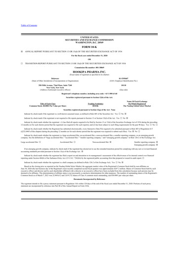 Thumbnail HOOKIPA Pharma 10-K Annual Report 2020