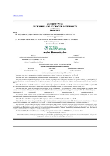 Thumbnail Applied Therapeutics 10-K Annual Report 2020