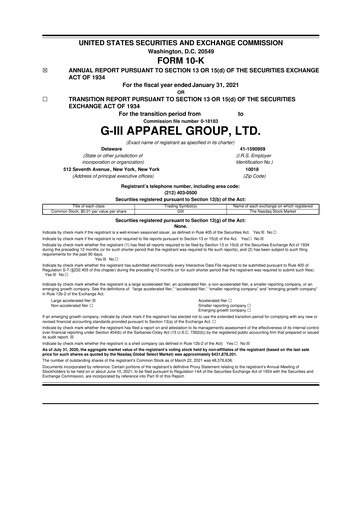 Thumbnail G-III Apparel Group 10-K Annual Report 2021