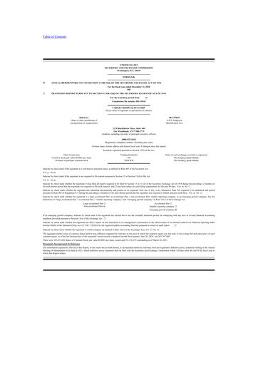 Thumbnail Target Hospitality 10-K Annual Report 2020