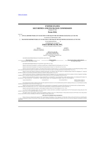 Thumbnail Jaguar Health 10-K Annual Report 2020