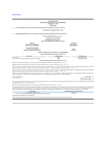 Vorschaubild Fortress Biotech
 10-K Jahresbericht 2020