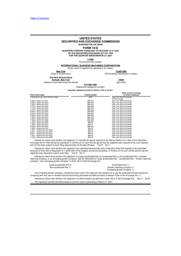 Vorschaubild IBM 10-Q Quartalsbericht 2021 