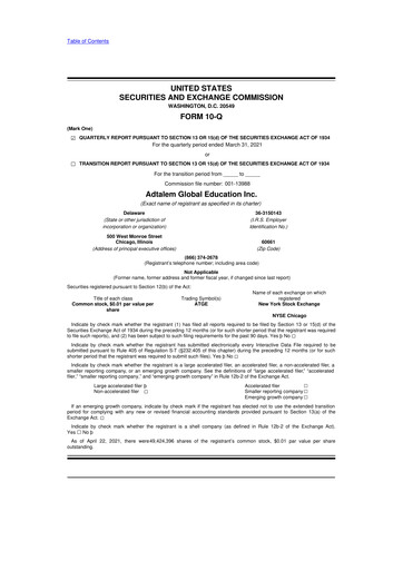 Thumbnail Adtalem Global Education
 10-Q Quarterly Report FY2021 