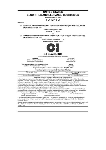 Thumbnail O-I Glass
 10-Q Quarterly Report FY2021 