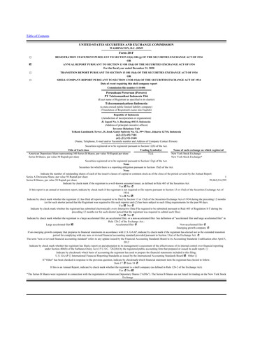 Vorschaubild Telkom Indonesia 20-F Jahresbericht 2020