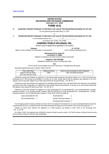 Vorschaubild Camping World
 10-Q Quartalsbericht 2021 