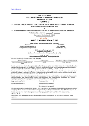 Thumbnail Ampio Pharmaceuticals 10-Q Quarterly Report FY2021 