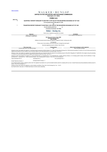 Thumbnail Walker & Dunlop

 10-Q Quarterly Report FY2021 