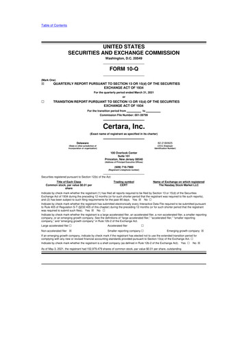 Vorschaubild Certara 10-Q Quartalsbericht 2021 