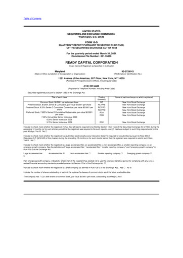 Thumbnail Ready Capital
 10-Q Quarterly Report FY2021 