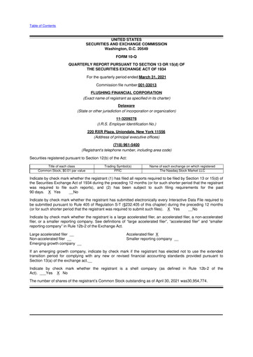 Thumbnail Flushing Financial Corp 10-Q Quarterly Report FY2021 