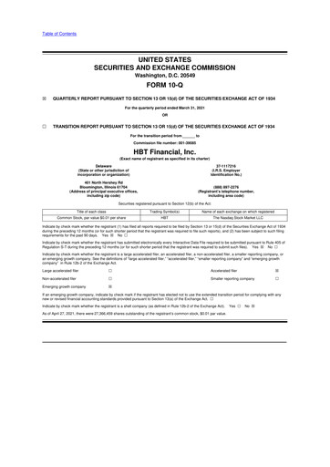 Thumbnail HBT Financial 10-Q Quarterly Report FY2021 