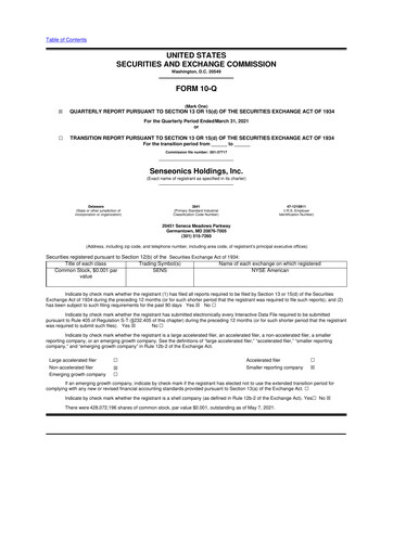 Thumbnail Senseonics Holdings
 10-Q Quarterly Report FY2021 