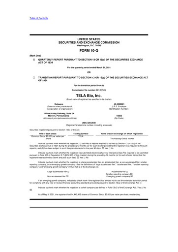 Thumbnail TELA Bio 10-Q Quarterly Report FY2021 