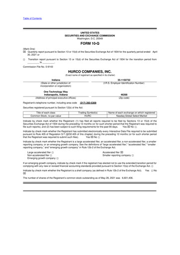 Thumbnail Hurco Companies 10-Q Quarterly Report FY2021 