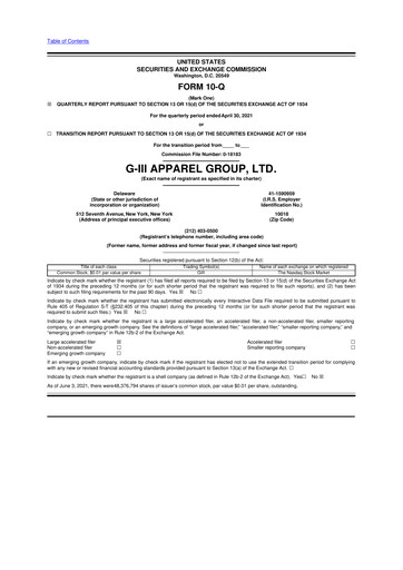 Thumbnail G-III Apparel Group 10-Q Quarterly Report FY2022 