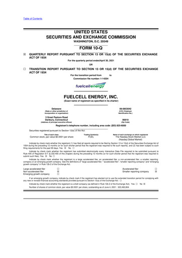 Vorschaubild FuelCell Energy
 10-Q Quartalsbericht 2021 