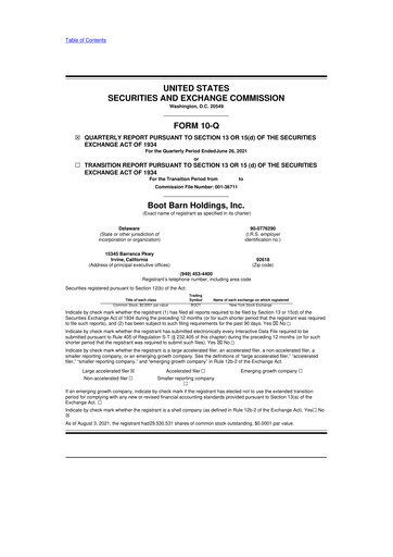 Thumbnail Boot Barn Holdings
 10-Q Quarterly Report FY2022 