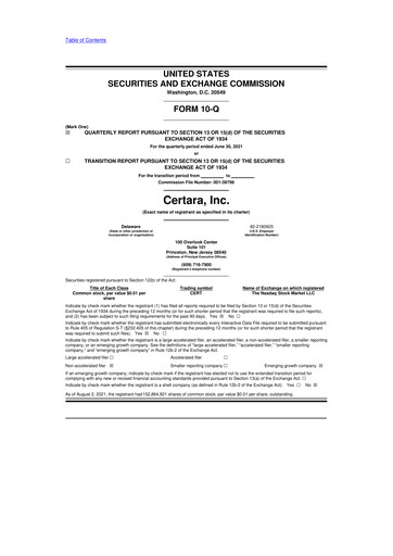 Vorschaubild Certara 10-Q Quartalsbericht 2021 