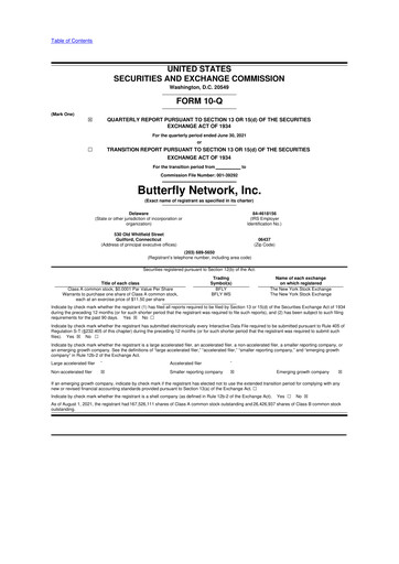 Thumbnail Butterfly Network 10-Q Quarterly Report FY2021 