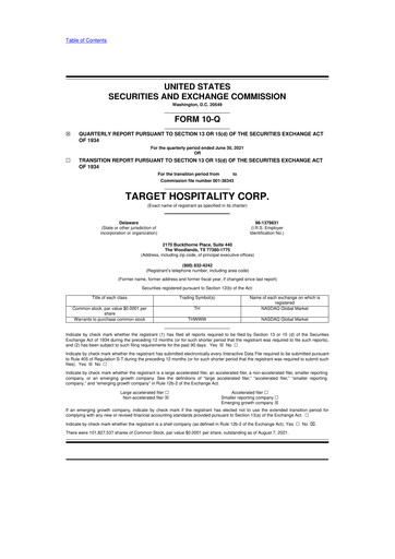 Thumbnail Target Hospitality 10-Q Quarterly Report FY2021 