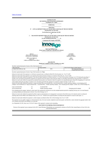 Thumbnail InnovAge 10-K Annual Report 2021