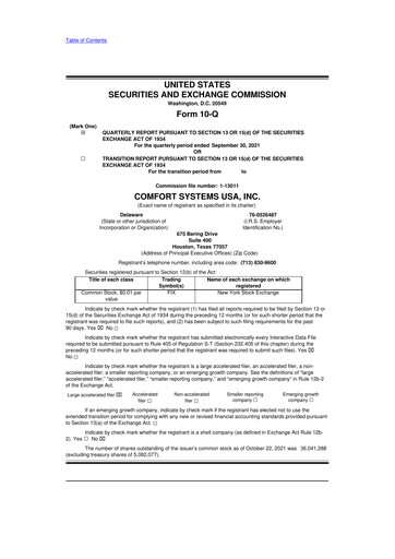 Thumbnail Comfort Systems USA 10-Q Quarterly Report FY2021 