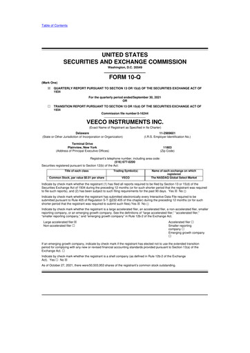 Thumbnail Veeco
 10-Q Quarterly Report FY2021 