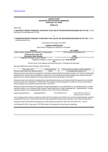 Miniature Liquidia Corporation 10-Q Rapport trimestriel  