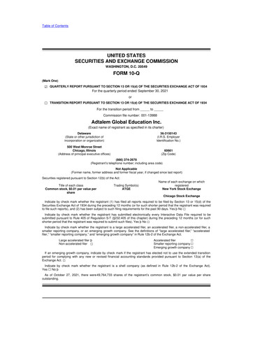 Thumbnail Adtalem Global Education
 10-Q Quarterly Report FY2022 