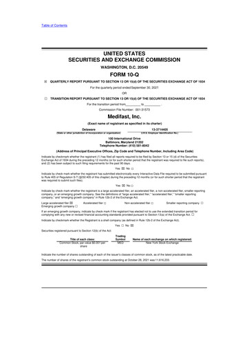 Thumbnail Medifast 10-Q Quarterly Report FY2021 