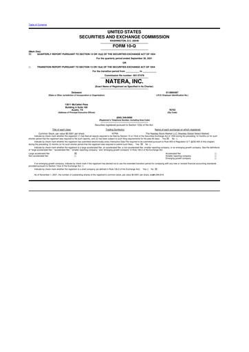 Miniature Natera 10-Q Rapport trimestriel 2021 