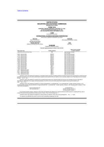 Vorschaubild IBM 10-Q Quartalsbericht 2021 