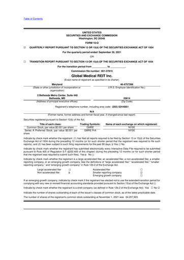 Vorschaubild Global Medical REIT
 10-Q Quartalsbericht 2021 