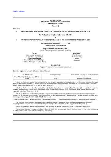 Thumbnail Saga Communications 10-Q Quarterly Report FY2021 