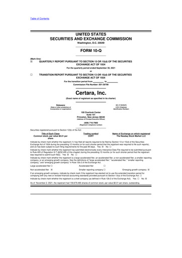 Vorschaubild Certara 10-Q Quartalsbericht 2021 