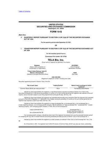 Thumbnail TELA Bio 10-Q Quarterly Report FY2021 