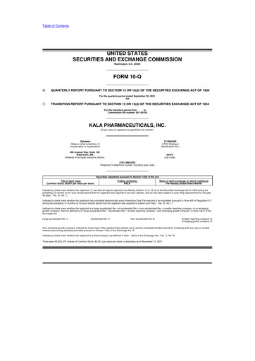 Thumbnail KALA BIO 10-Q Quarterly Report FY2021 