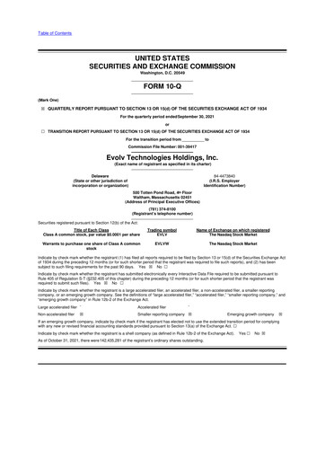 Thumbnail Evolv Technologies 10-Q Quarterly Report FY2021 