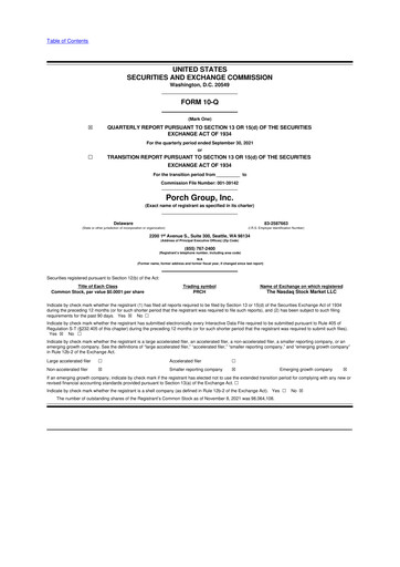 Vorschaubild Porch Group 10-Q Quartalsbericht 2021 